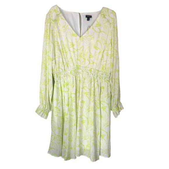 NWT Torrid Floral Yellow Mini Gauze Wide Waist Skater Dress 1X - Picture 2 of 8